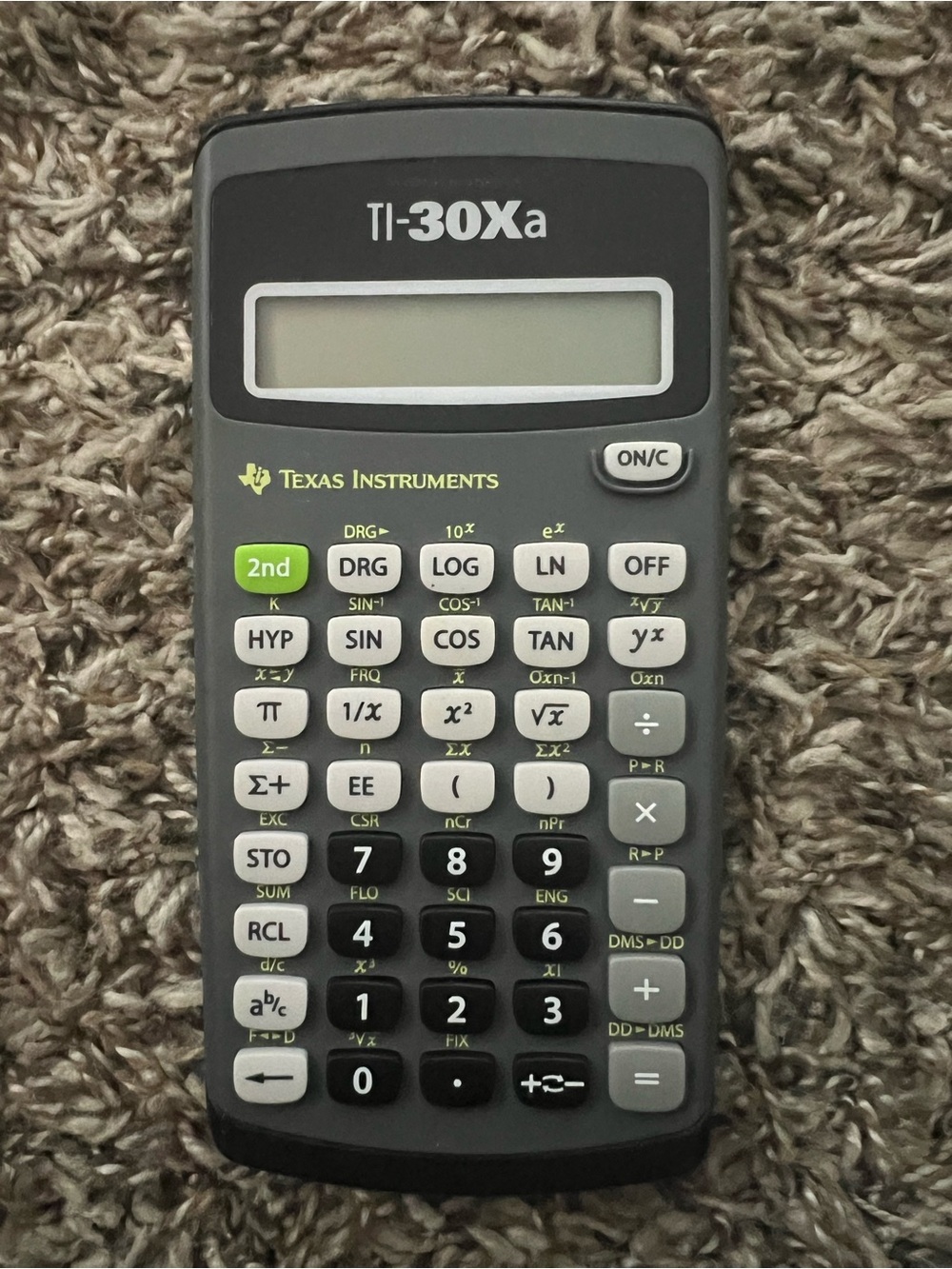 Texas Instruments Black TI-30Xa/TI-30Xa Solar Calculator Back Cover Guide